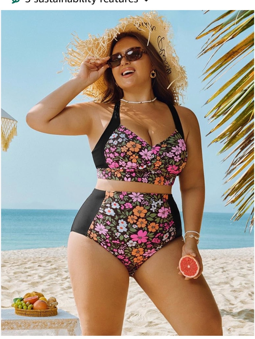 Hanna Nikole High Waisted Bikini Set Tummy Control Swimming Suit Size 8 - Picture 2 of 7